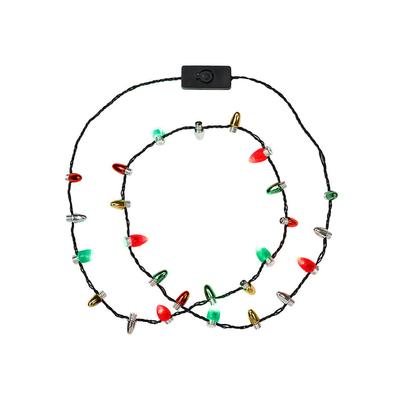 LED Festive Flashing Rainbow Necklace