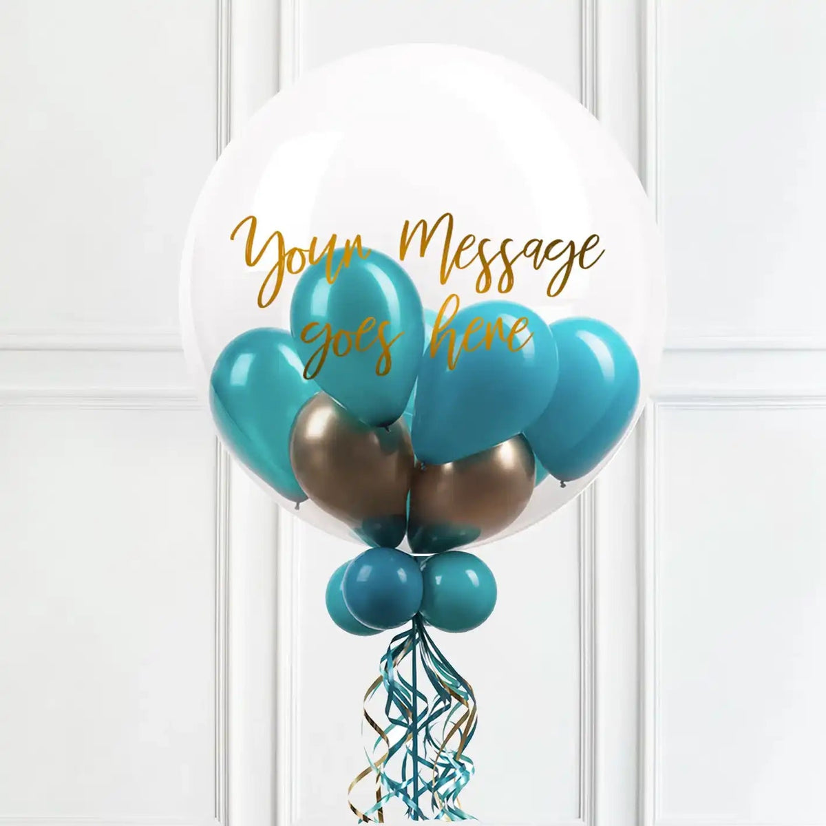 Personalised Bubble Balloon in a Box – Aquamarine