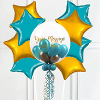 Personalised Bubble Balloon in a Box – Aquamarine 8 Extra Balloons Personalised Balloons
