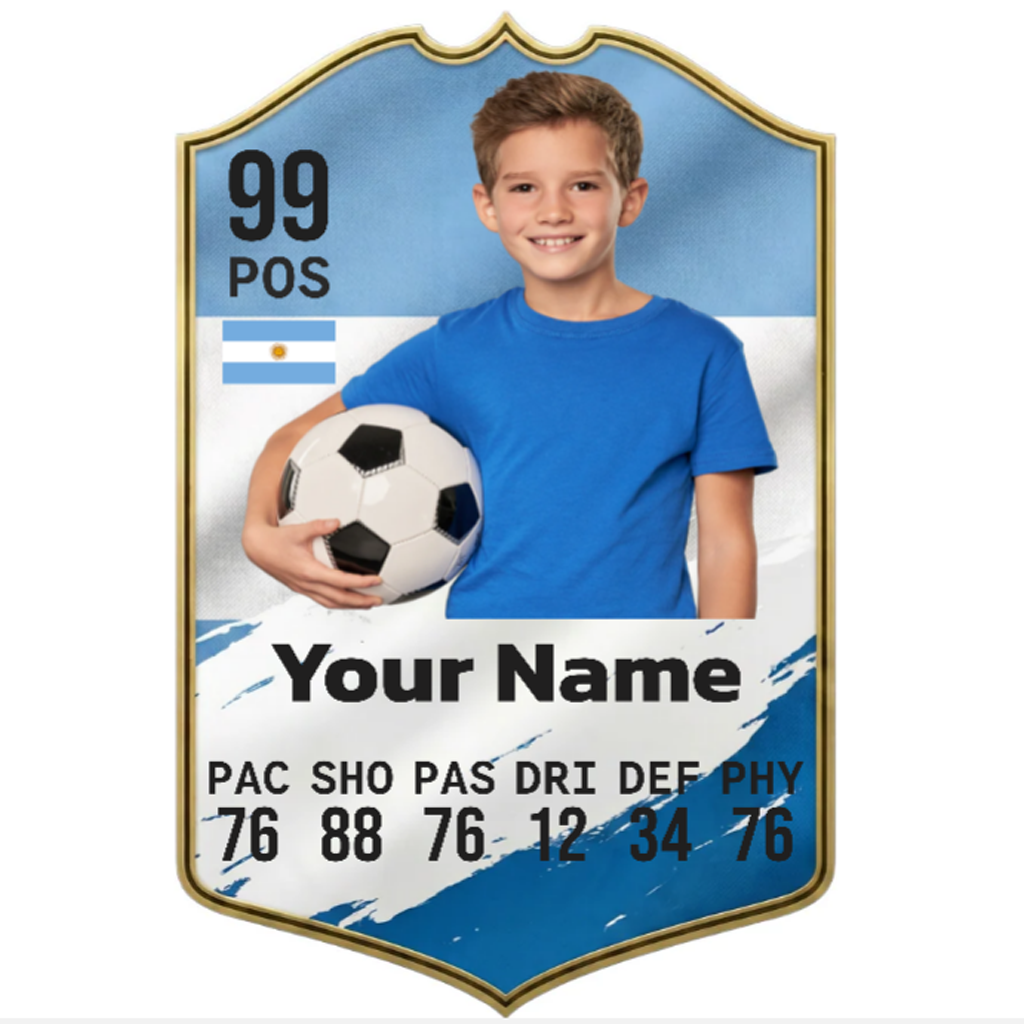 Personalised Football Player Card - Come on Argentina! Monster Parties