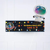 Space Blast Personalised Party Banner Yes Yes add balloon Personalised Banner