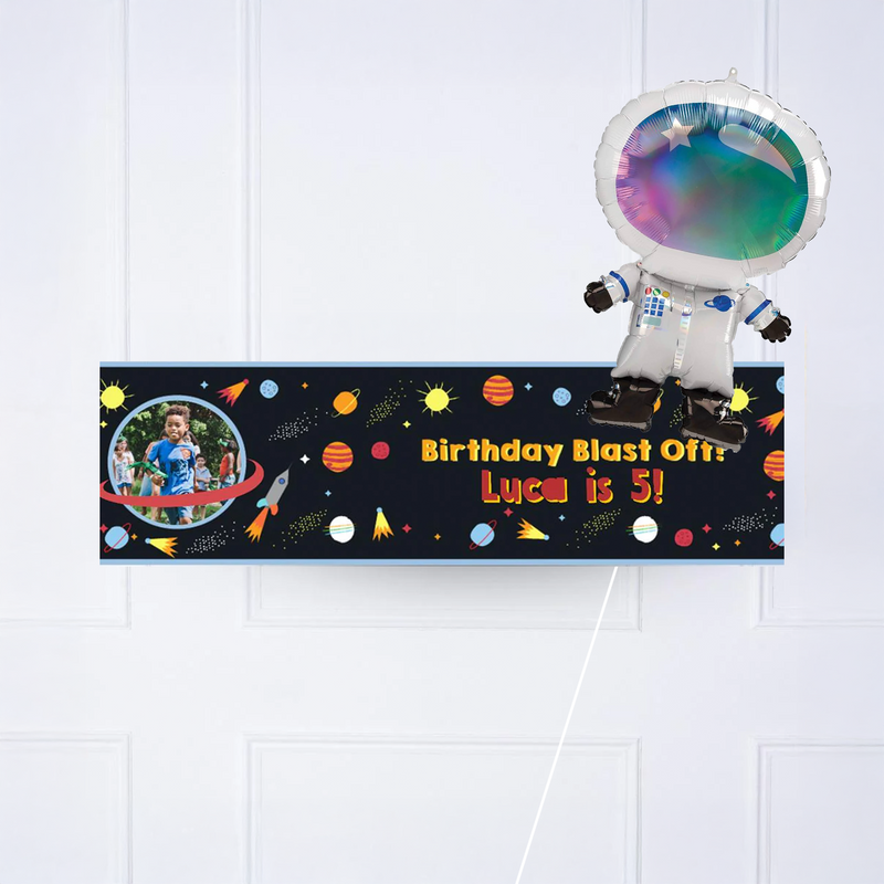 Space Blast Personalised Party Banner