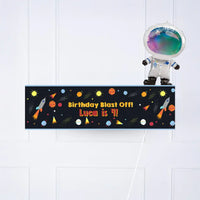 Space Blast Personalised Party Banner No Yes add balloon Personalised Banner