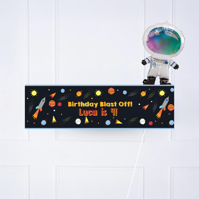 Space Blast Personalised Party Banner