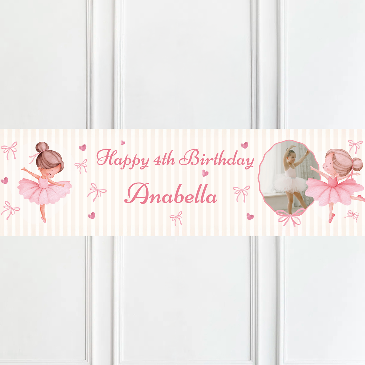 Ballerina Personalised Photo Party Banner Personalised Banner