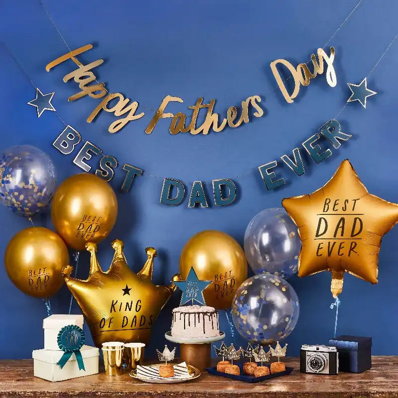Best Dad Ever Gold Banner (2.5m) Father's Day