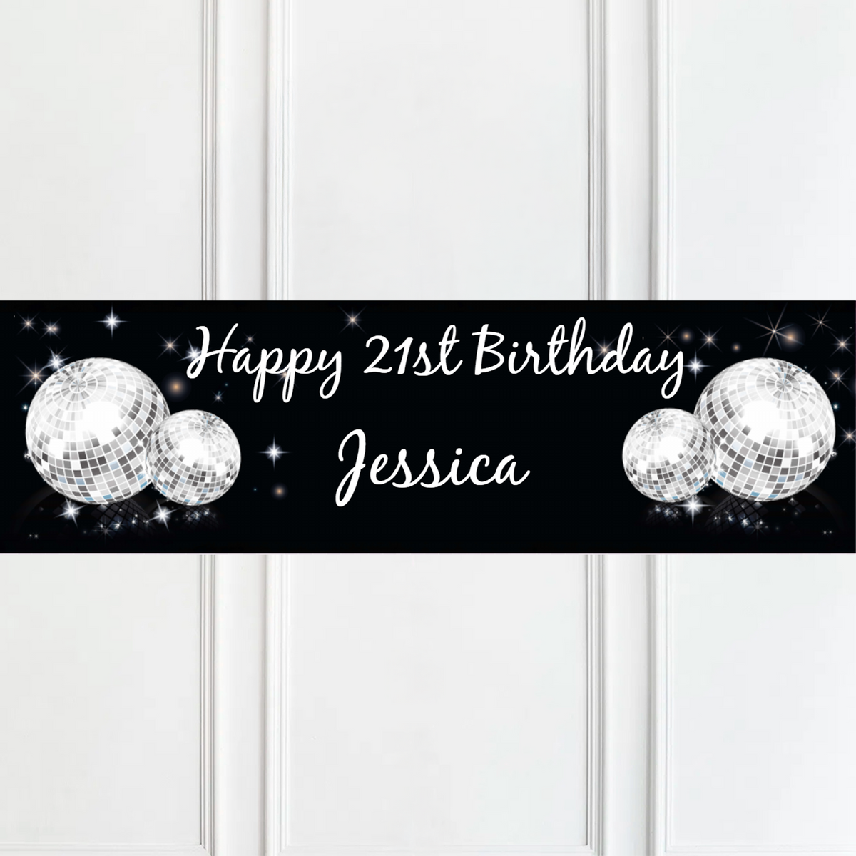 Black Disco Personalised Party Banner Personalised Banner