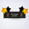 Black & Gold 30th Birthday Personalised Party Banner No 4 Balloons Personalised Banner