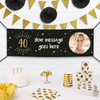 Black & Gold 40th Birthday Personalised Party Banner Personalised Banner