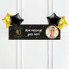 Black & Gold 40th Birthday Personalised Party Banner Yes 4 Balloons Personalised Banner