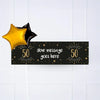 Black & Gold 50th Birthday Personalised Party Banner No 2 balloons Personalised Banner