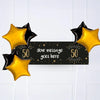 Black & Gold 50th Birthday Personalised Party Banner No 6 Balloons Personalised Banner