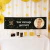 Black & Gold 50th Birthday Personalised Party Banner Personalised Banner