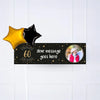 Black & Gold 60th Birthday Personalised Party Banner Yes 2 Balloons Personalised Banner