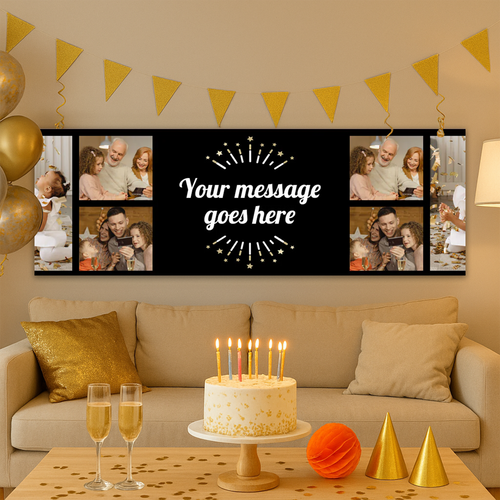 Black Milestone Personalised Party Banner Personalised Banner