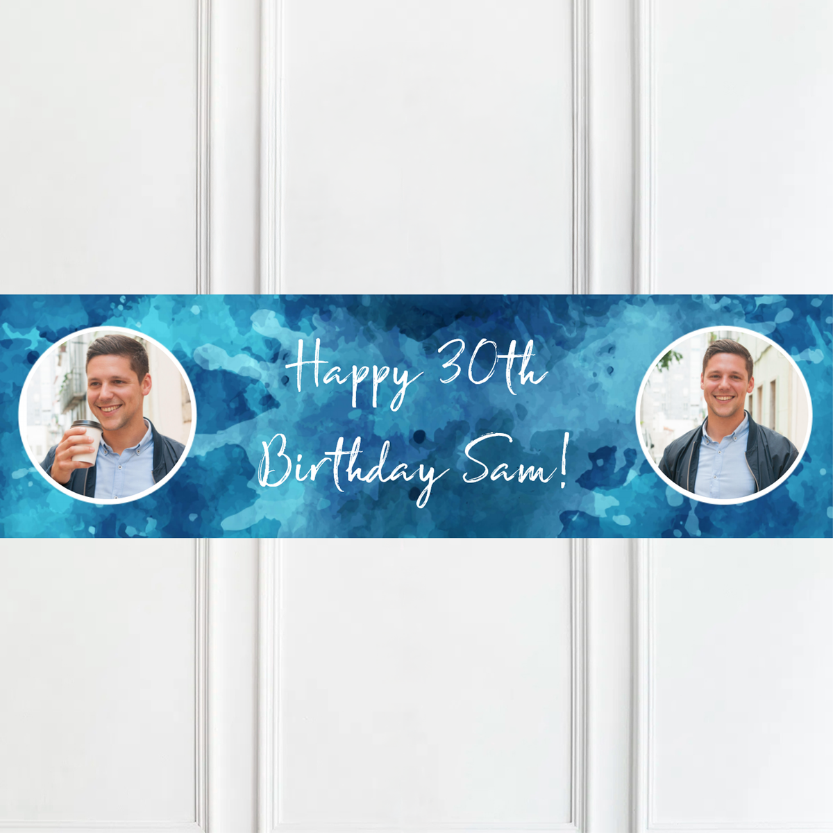 Blue Splash Personalised Party Banner Personalised Banner