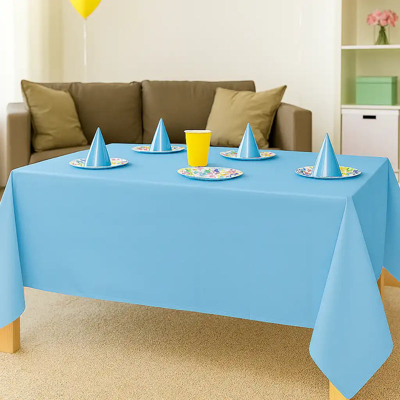 Powder Blue Reusable Plastic Table Cover 54" x 108" Party Pieces