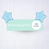 Coloured Personalised Party Banner Blue 2 Balloons Personalised Banner