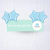 Coloured Personalised Party Banner Blue 4 Balloons Personalised Banner