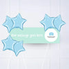 Coloured Personalised Party Banner Blue 6 Balloons Personalised Banner
