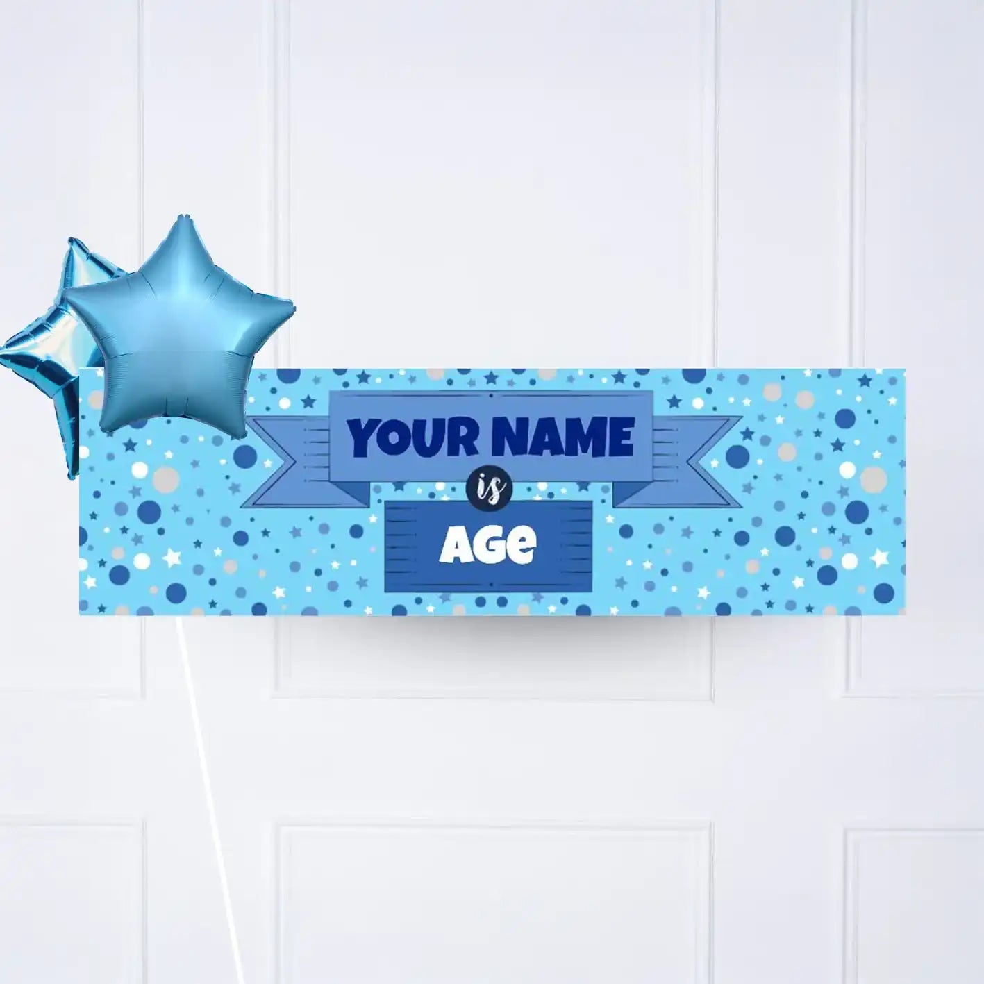 Blue Age Personalised Party Banner No 2 Balloons Personalised Banner