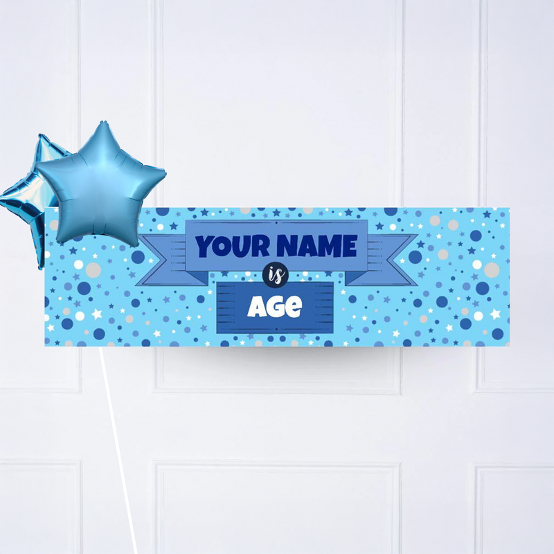 Blue Age Personalised Party Banner