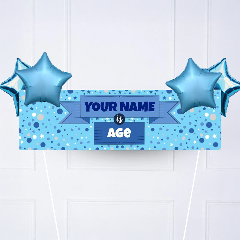 Blue Age Personalised Party Banner
