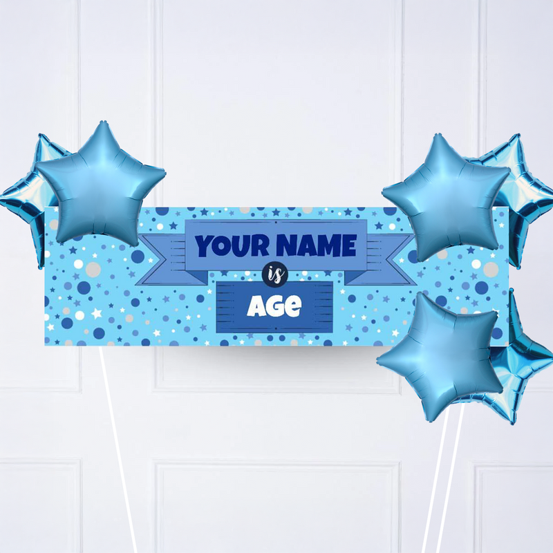 Blue Age Personalised Party Banner