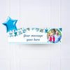 Blue Bunting Personalised Party Banner Yes 1 Balloon Personalised Banner