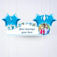 Blue Bunting Personalised Party Banner Yes 4 Balloons Personalised Banner