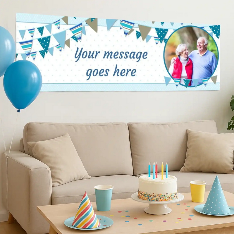 Blue Bunting Personalised Party Banner Personalised Banner