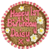 Giant Personalised Cookie Pink & White Cookies & Cones