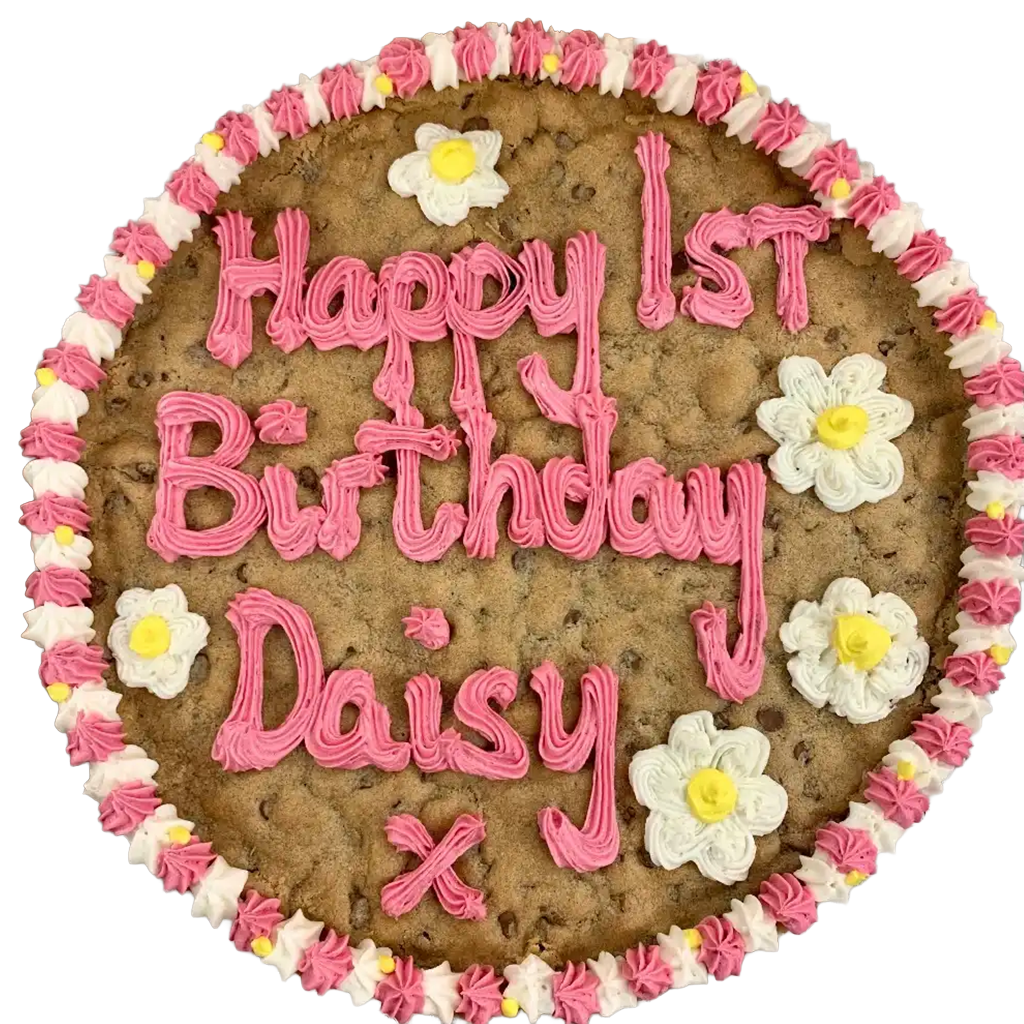 Giant Personalised Cookie Pink & White Cookies & Cones