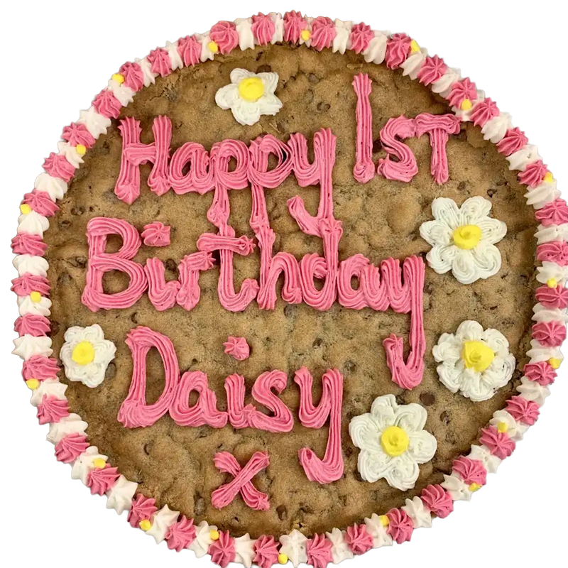 Giant Personalised Cookie Pink & White Cookies & Cones
