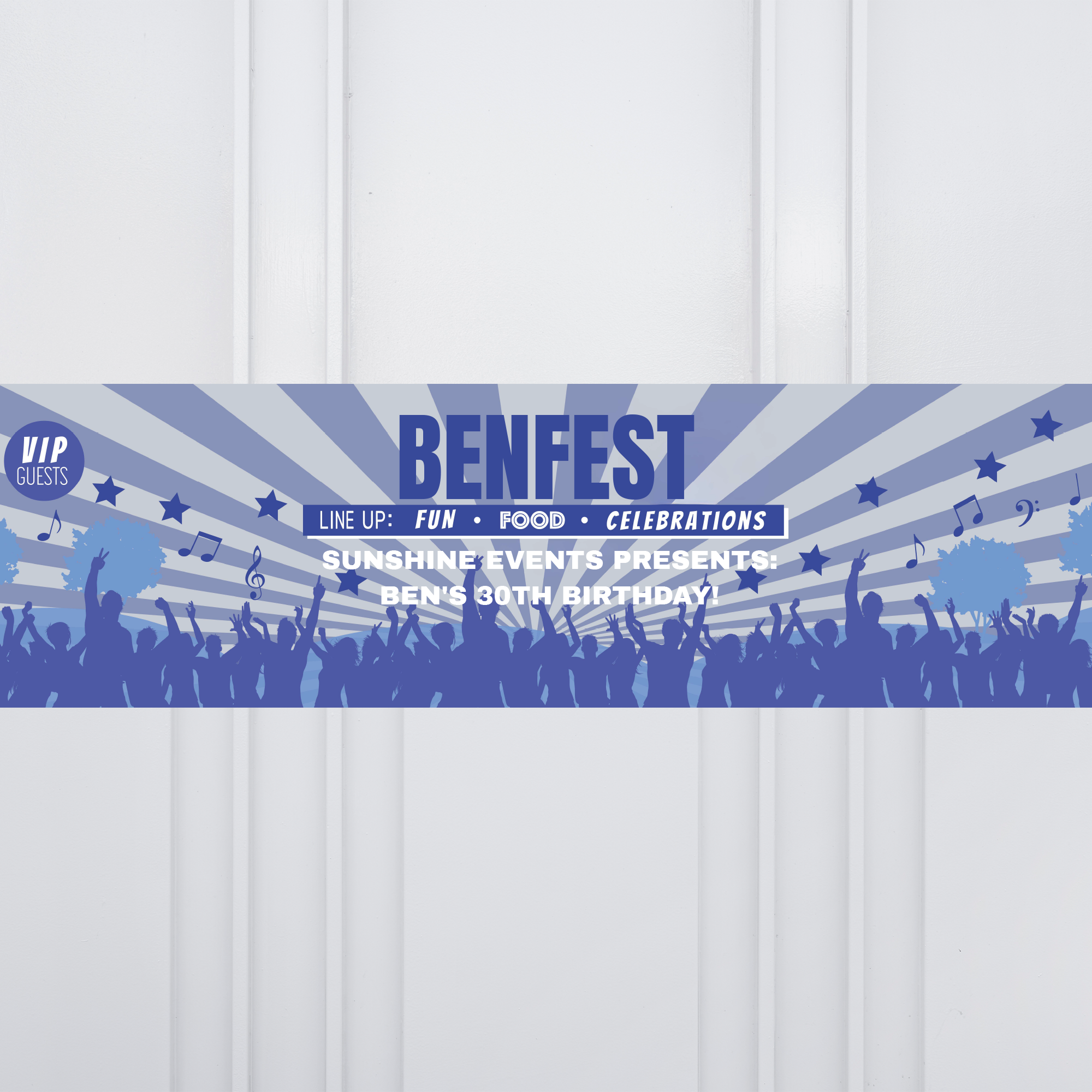 Pick Your Colour Festival Personalised Party Banner Blue Personalised Banner