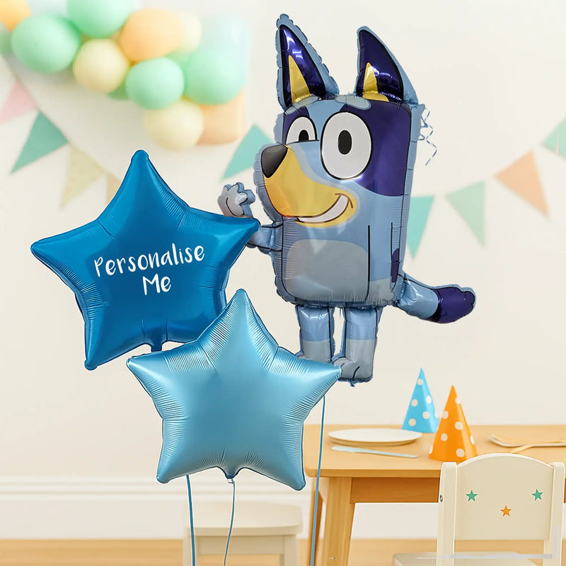 Personalised Inflated Balloon Bunch - Bluey Personalised Balloons