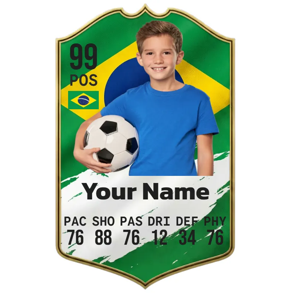 Personalised Football Player Card - Come on Brazil! Monster Parties