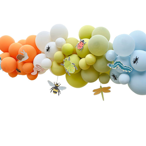 Bug Party Balloon Arch with Card Bugs