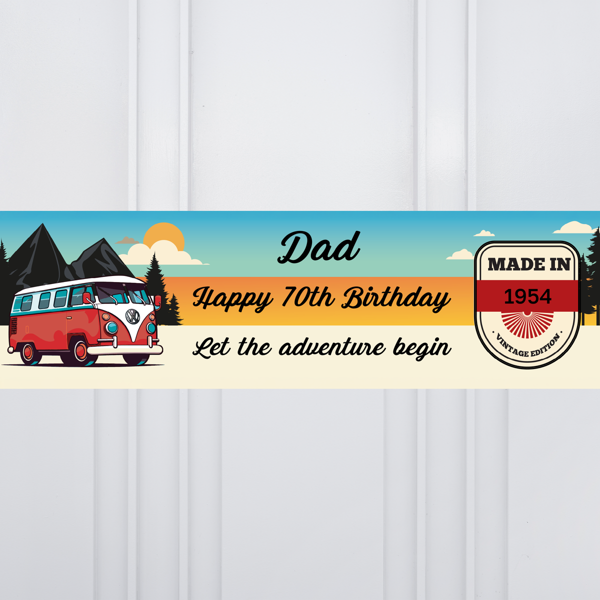Camper Van Personalised Party Banner Personalised Banner