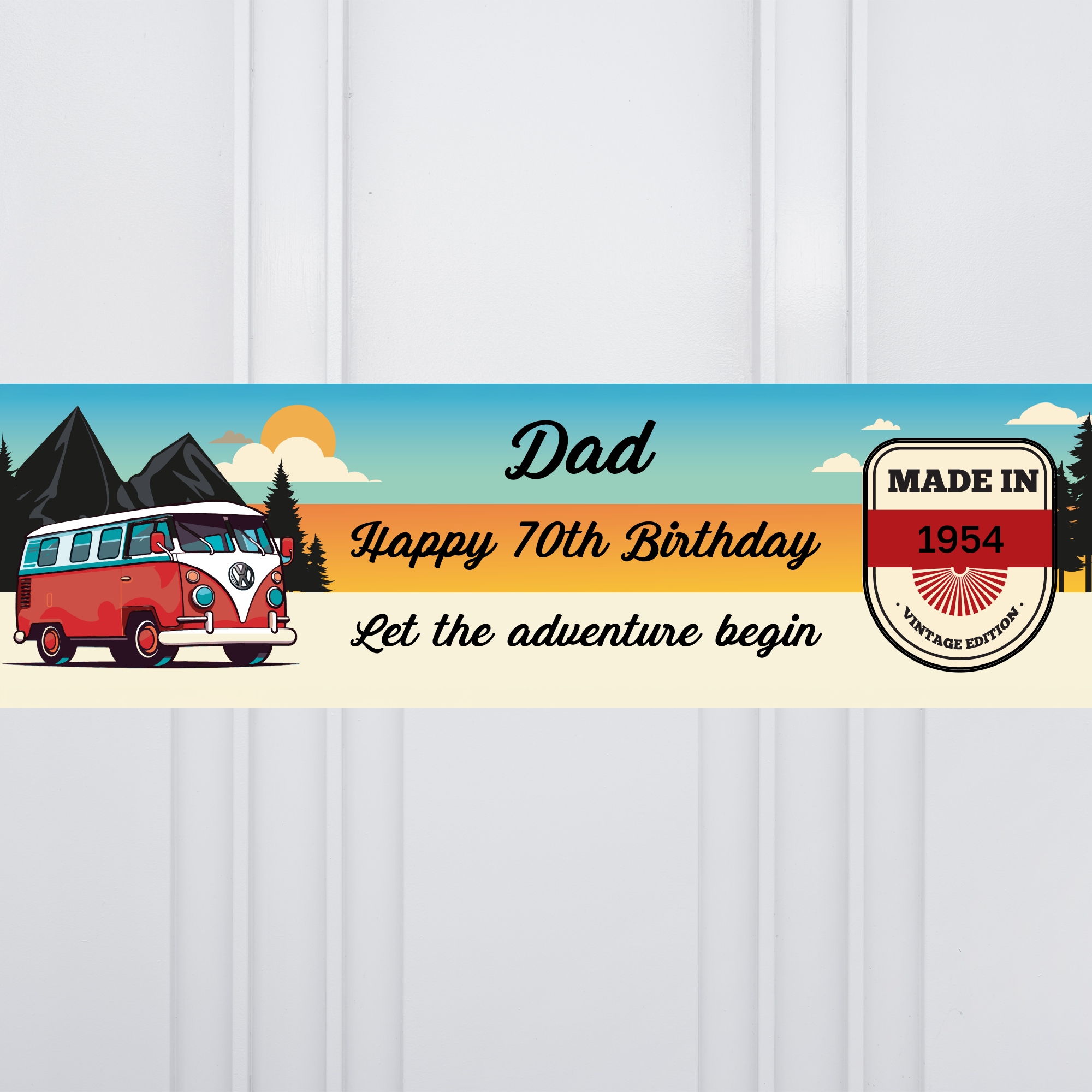 Camper Van Personalised Party Banner Personalised Banner