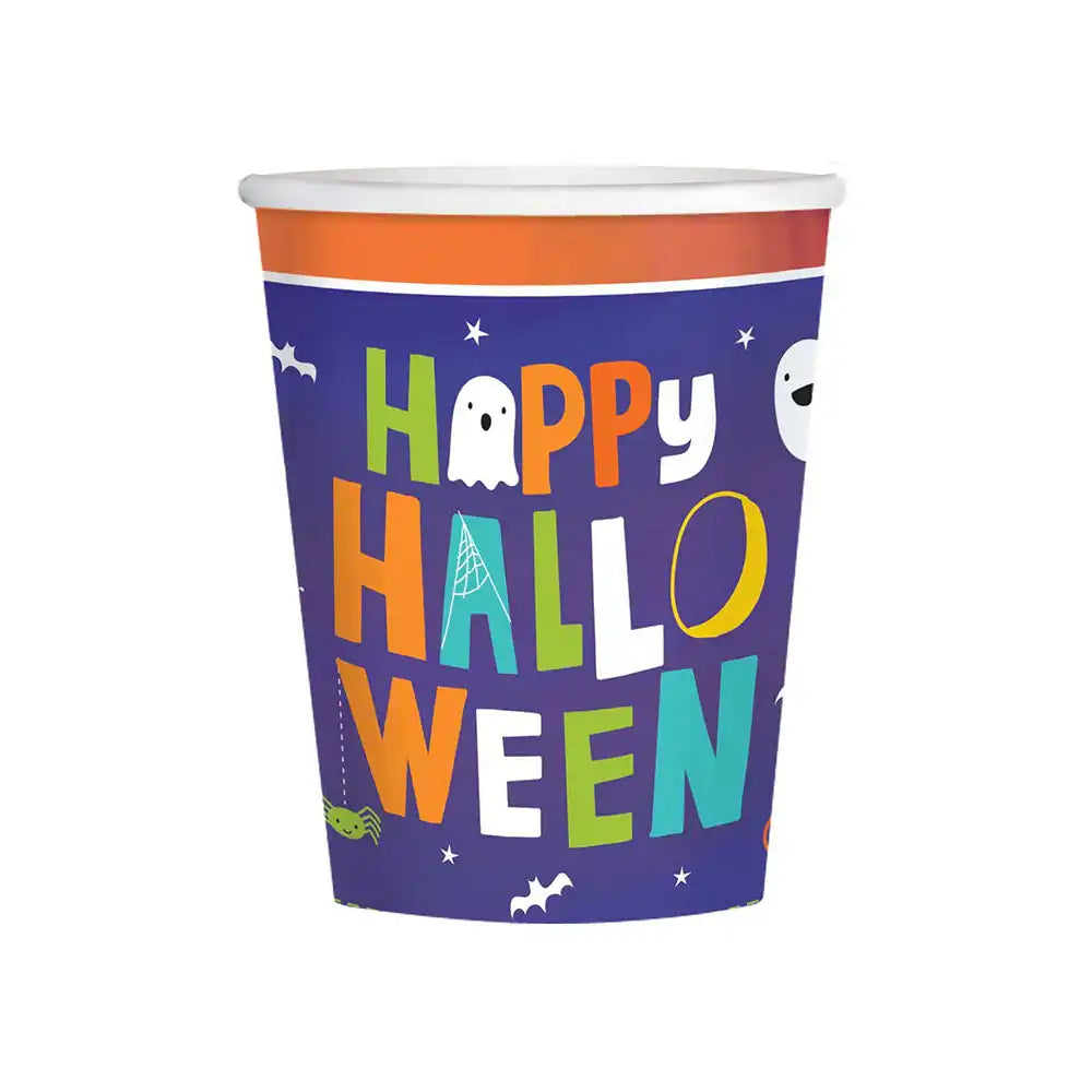 Cat & Pumpkin Paper Party Cups (x8) Halloween 2024