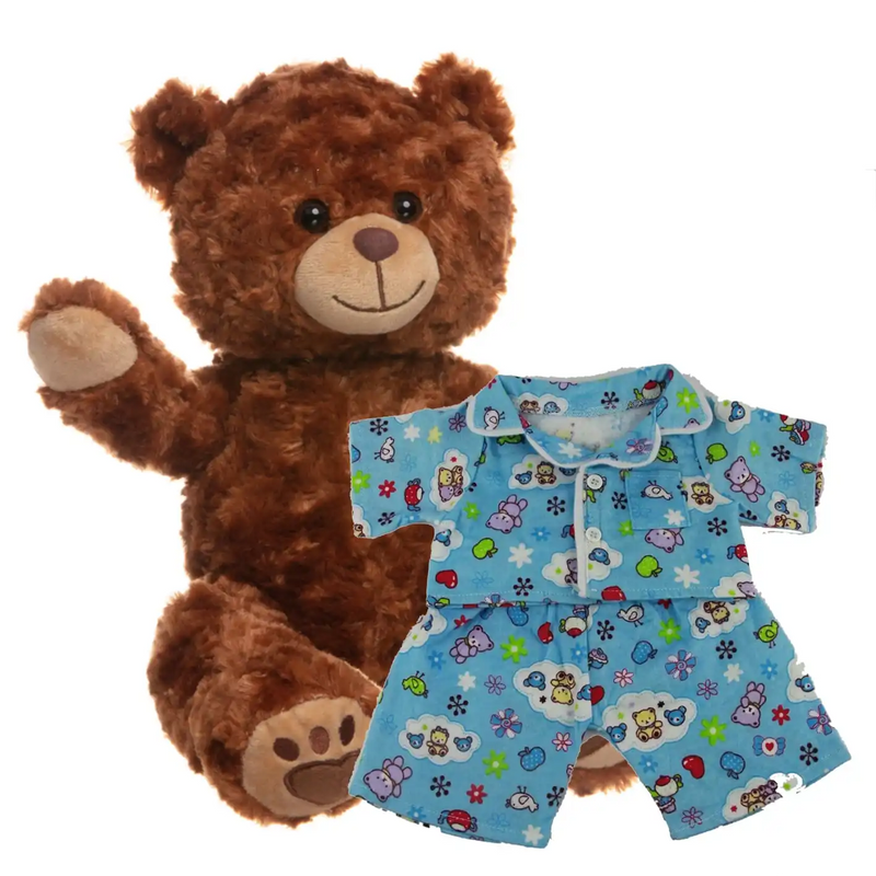 Make a Bear - Charlie Chestnut Brown Bear - Recordable Blue PJs Make a Bear