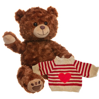 Make a Bear - Charlie Chestnut Brown Bear Heart Jumper Make a Bear