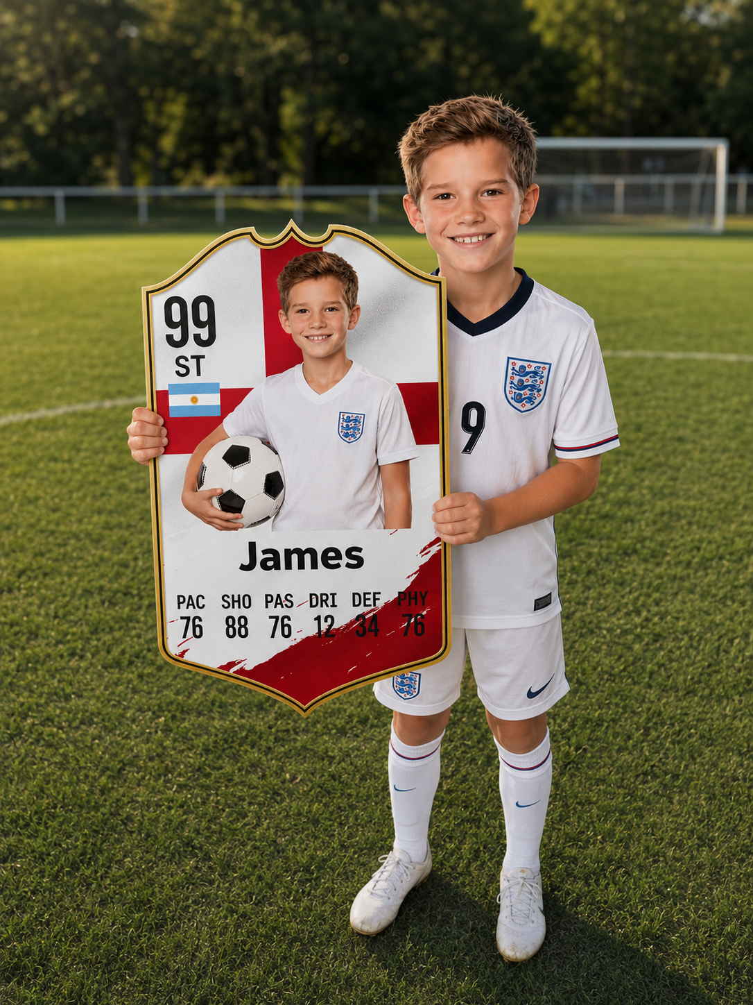 Personalised Football Player Card - Come on England! Monster Parties