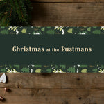 Personalised Table Runner - Christmas Forest Green