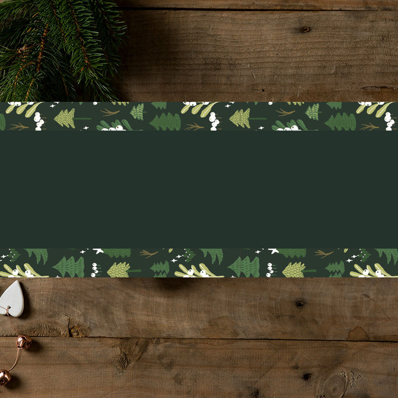 Personalised Table Runner - Christmas Forest Green