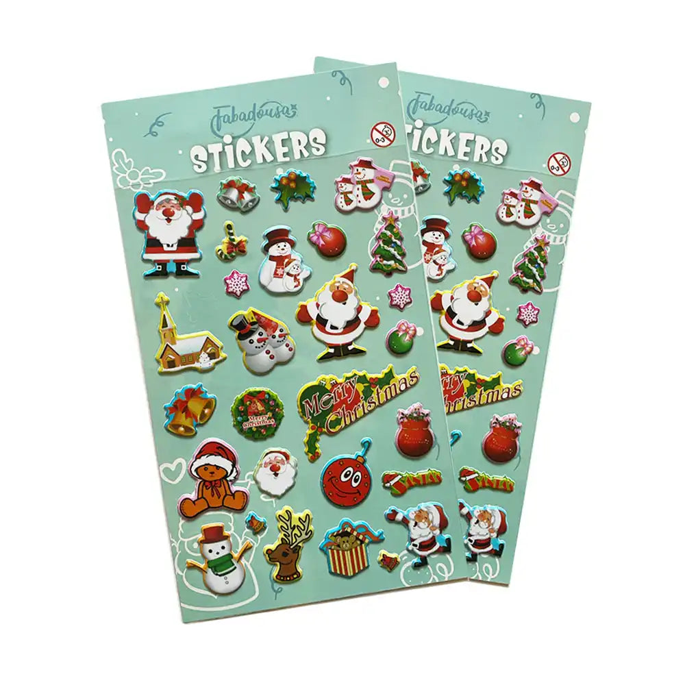 Christmas Stickers - Santa & Snowmen (Pack of 3 Sheets) Own Brand
