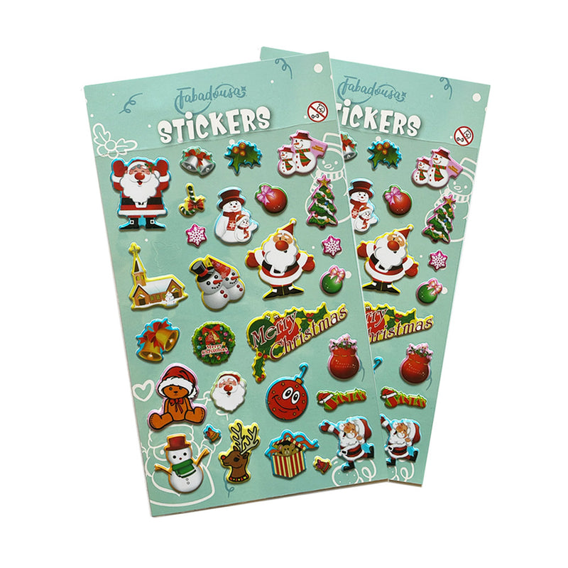 Christmas Stickers  - Santa & Snowmen (Pack of 3 Sheets)