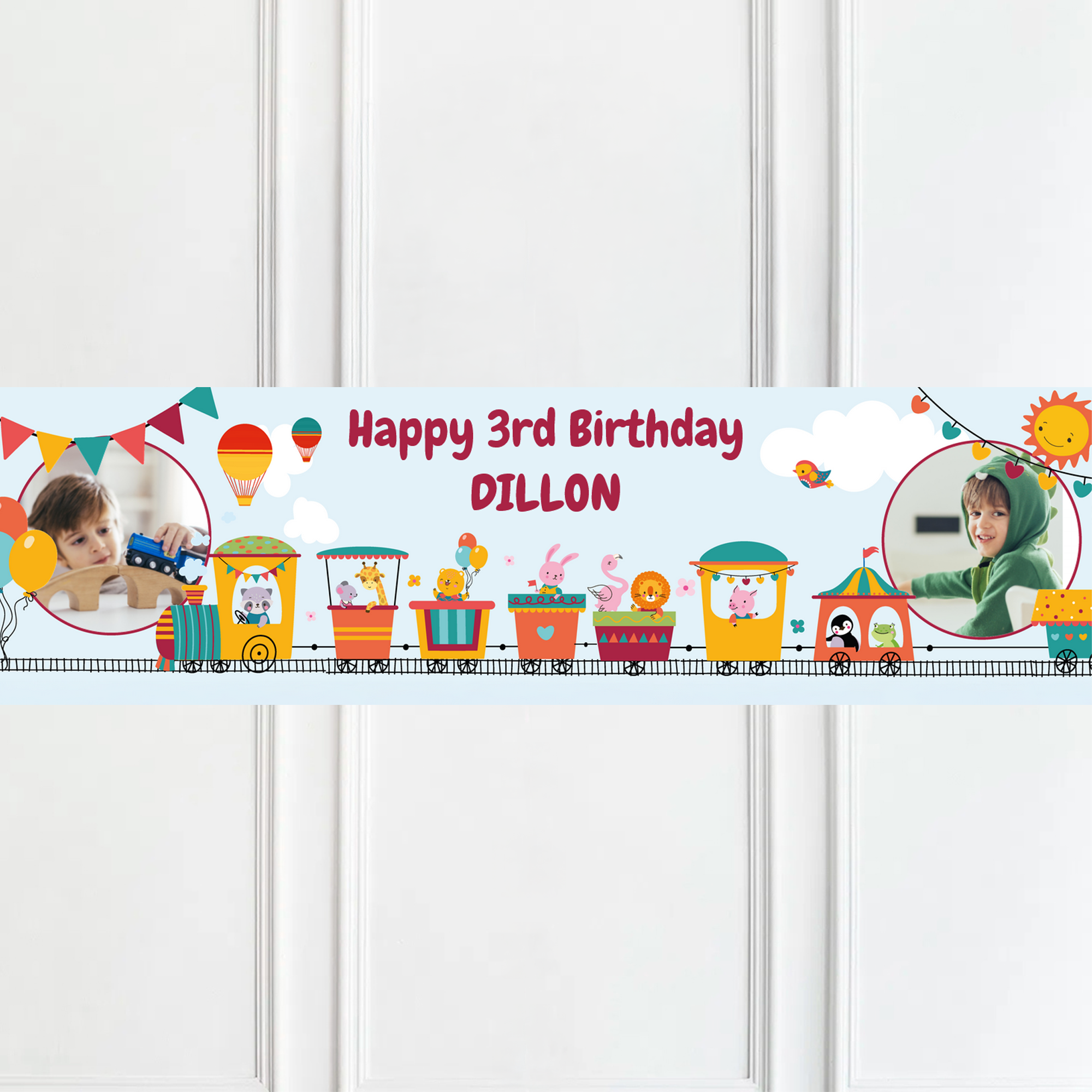 Circus Train Personalised Party Banner Personalised Banner