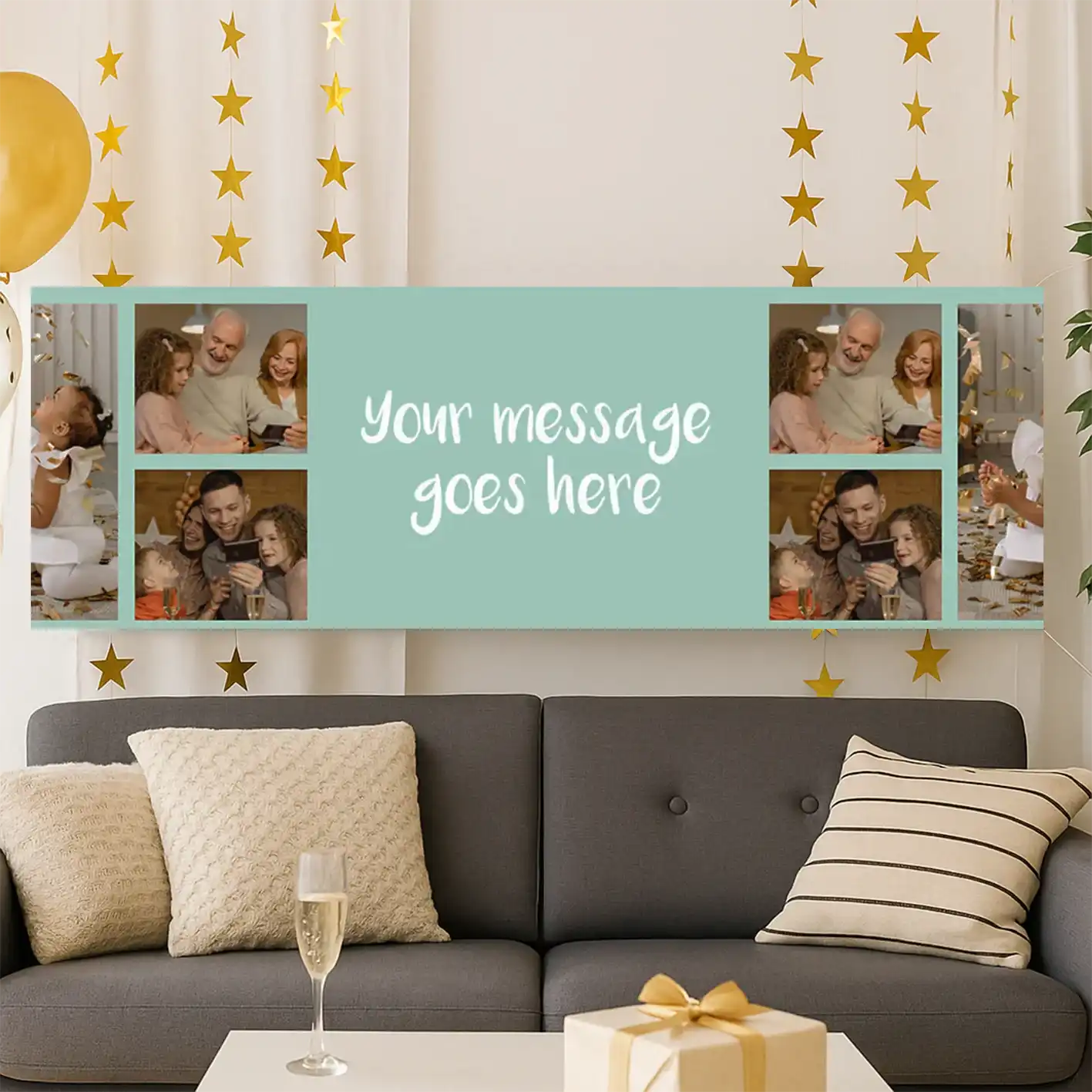 Coloured Collage Personalised Party Banner Personalised Banner
